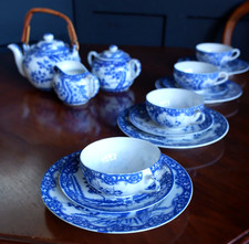 Antique blue white - blue, 15