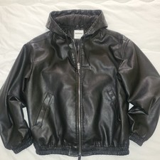Oversized black faux Leather
