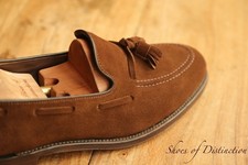 Loake 1880 Tasselled Brown Suede Leather Shoes Loafers Mens UK 9 F US 10 EU 43