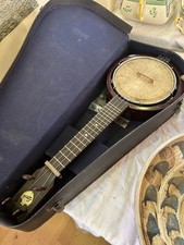 Keech Banjolele Vintage 1920s Ukulele-Banjo with Original Carry Case.  Signed. 