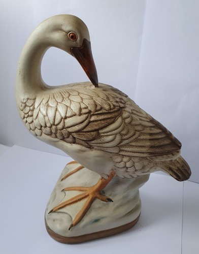 Large ceramic swan figurine - large,