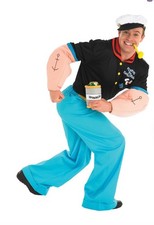 Men’s Official Licensed Popeye The Sailor Man Fancy Dress Costume Halloween 