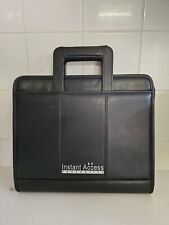 Unisex Leather Briefcase Document Business Black Laptop Instant Access Carrycase