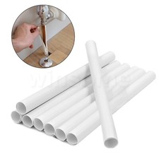 8 Pc White Radiator Pipe Sleeves Long PVC Shrouds Snap Around Pipes Cover 19.5cm