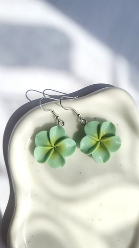 Mint green plumeria flower - mint,