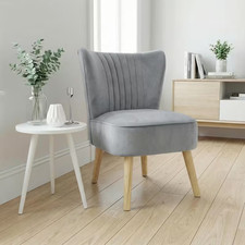 Modern Grey Velvet Accent