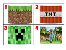 PIXELS MINECRAFT GAMING CEILING LIGHT SHADE OR TABLE LAMPSHADE-4 DESIGNS-3 SIZES