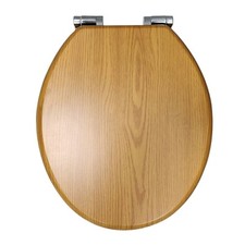 Universal Toilet Seat Soft Close Replacement Wooden Seat Black White Grey Oak