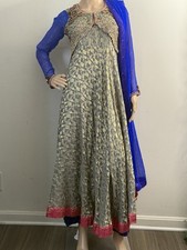 Blue Embroidered Gown Style