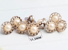 10PCS 11.5mm Gold Pearl Shank