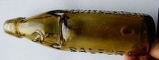 Groves & Whitnall Salford 10oz amber codd bottle  c1900-10 (J)