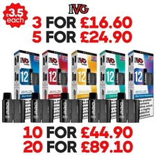 IVG Pro 12 Refill Prefilled Pods | 20mg Nic Salt | 10,000 Puffs | E-Cig | Re-Use