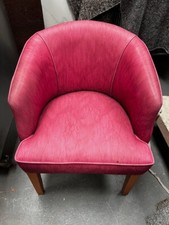Red Curved Back Fabric Tub Chair Bistro Hotel Restaurant Lounge Bar