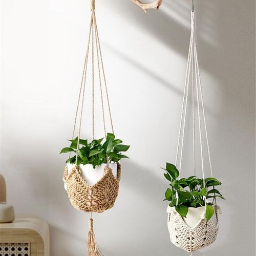 Macrame plant flower pot - flower,