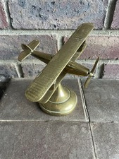 Solid Brass Bi-plane On Stand