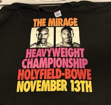 Original EVANDER HOLYFIELD vs RIDDICK BOWE Tee Shirt MENS XL 1992 BOXING