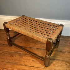 Vintage Rustic Country Cottage Old low Stool Bench 