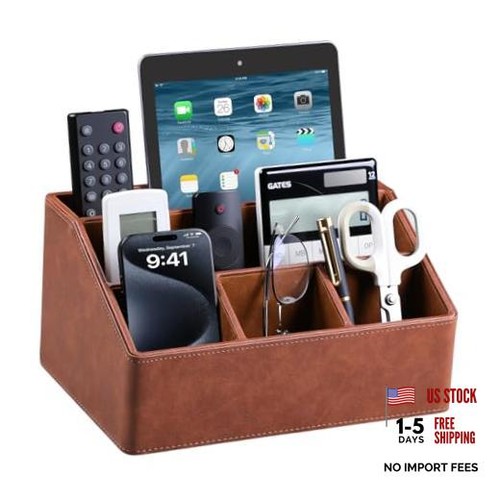 Leather desk organizer - pu,