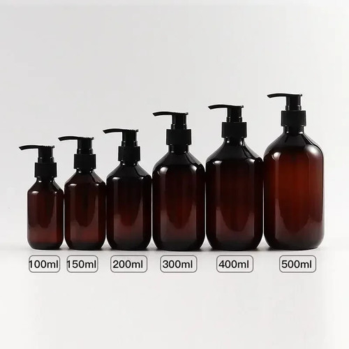 Amber refillable pump - amber, bottles