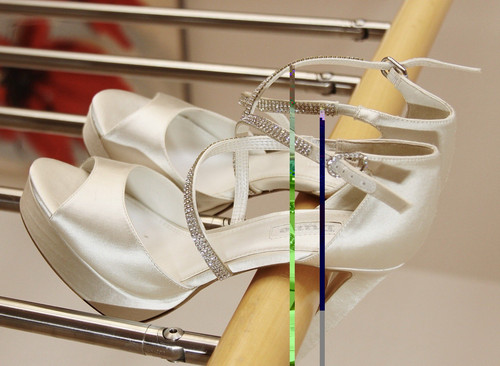 Ivory satin peep toe - satin, platform