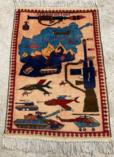 Vintage Hand Made Traditional Rug Oriental Wool Multicolor Carpet 100x66 cm
