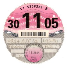 OLD ROAD TAX  DISC 30 11 05