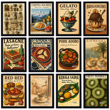 Vintage Food & Bars Poster -