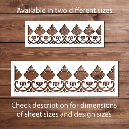 Ornate damask border stencil - ornate,