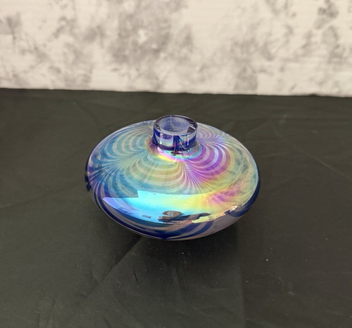 Hand blown art glass blue - glass,