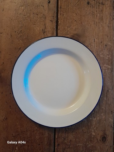 Vintage enamel dinner plate - plate, in