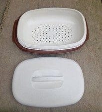 Tupperware 3 Piece Kitchenware Veg/Rice Steamer, serving Container, vintage, vgc