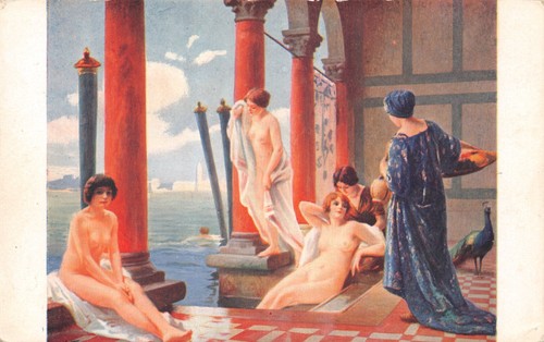 Old french glamour postcard - french,