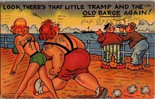 Look! There's That Little Tramp And The Old Barge Again! 1960 Postcard