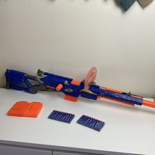 Nerf Gun N-Strike Longstrike CS-6 Sniper Rifle With Attachments Magazine & Darts