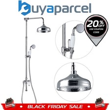 Victorian Traditional Shower Mixer Rigid Riser Kit Diverter Chrome Ceramic Lever