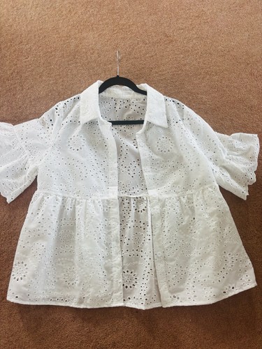 Women white solid eyelet - solid,