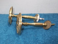 PAIR OF VINTAGE BRASS/GOLD COLOURED CURTAIN TIE BACKS - WIDTH 7 cm