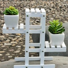 2X Mini Wooden Plant Stand