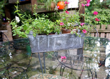 Vintage Weathered Small Cottage Garden Galvanised Metal Trough/Planter Décor
