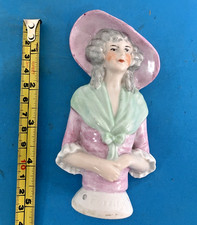 vintage porcelain pin cushion large 13 cm half doll.