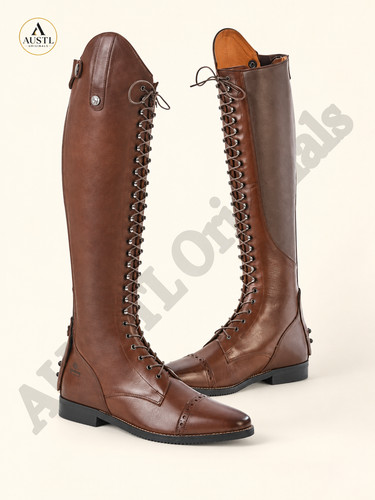 Men brown leather riding - leather,