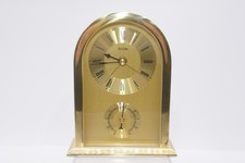 Acctim Brass Finish Mantel Clock with Thermometer Roman Numerals