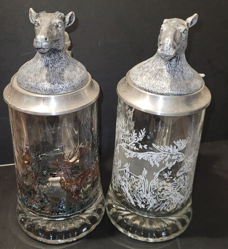 Pair vintage german glass - of,