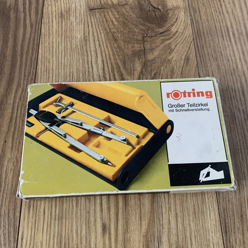 Vintage rotring compass - compass, case