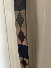 Mens Vintage  Leather Polo Belt, Stitched Diamonds, 42 Inches Full Length, Used