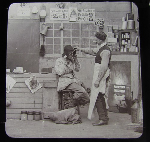 Glass magic lantern slide - magic,