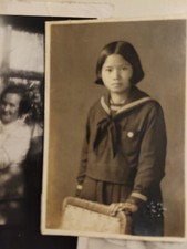 Sk119 vintage Photogragh Japanese School Girl Bw 
