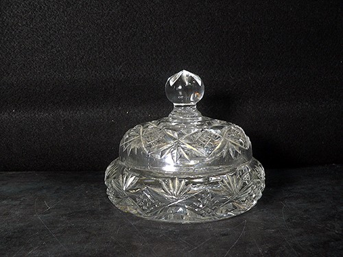 Vintage cut glass - glass, lidded