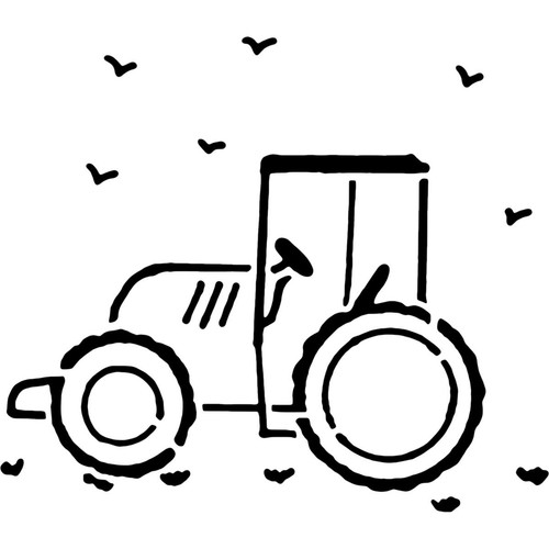 Tractor birds stencils - &, birds'