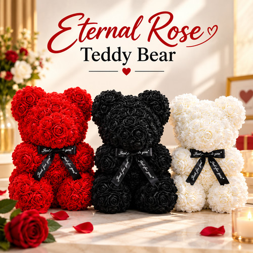 Eternal rose teddy - bear, gift